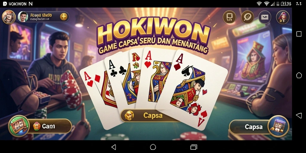 Tampilan antarmuka HOKIWON yang menarik dengan fitur Capsa yang lengkap.