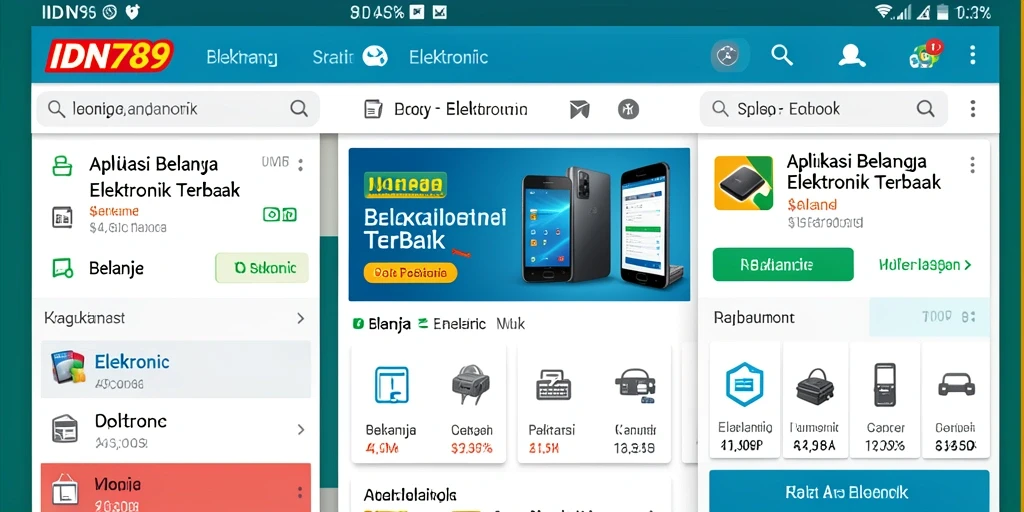 Antarmuka IDN789 menunjukkan pilihan produk elektronik yang lengkap.