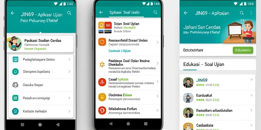 Screenshot utama JIN69 menunjukan antarmuka latihan soal ujian.