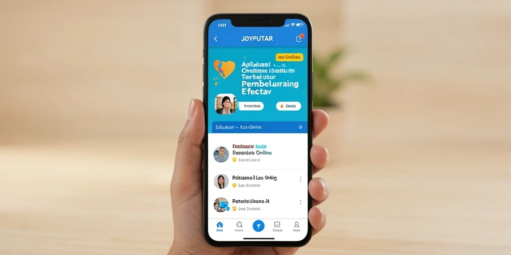 Antarmuka pengguna JOYPUTAR yang intuitif dan menarik untuk Les Online.