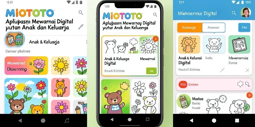 Screenshot MIOTOTO menampilkan antarmuka mewarnai yang interaktif dan menyenangkan.