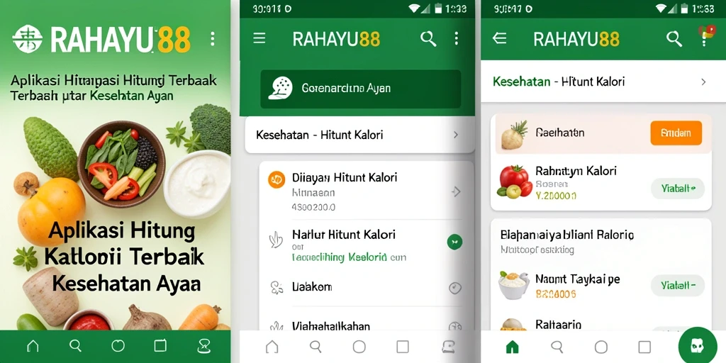 Antarmuka RAHAYU88 untuk menghitung kalori dengan mudah.