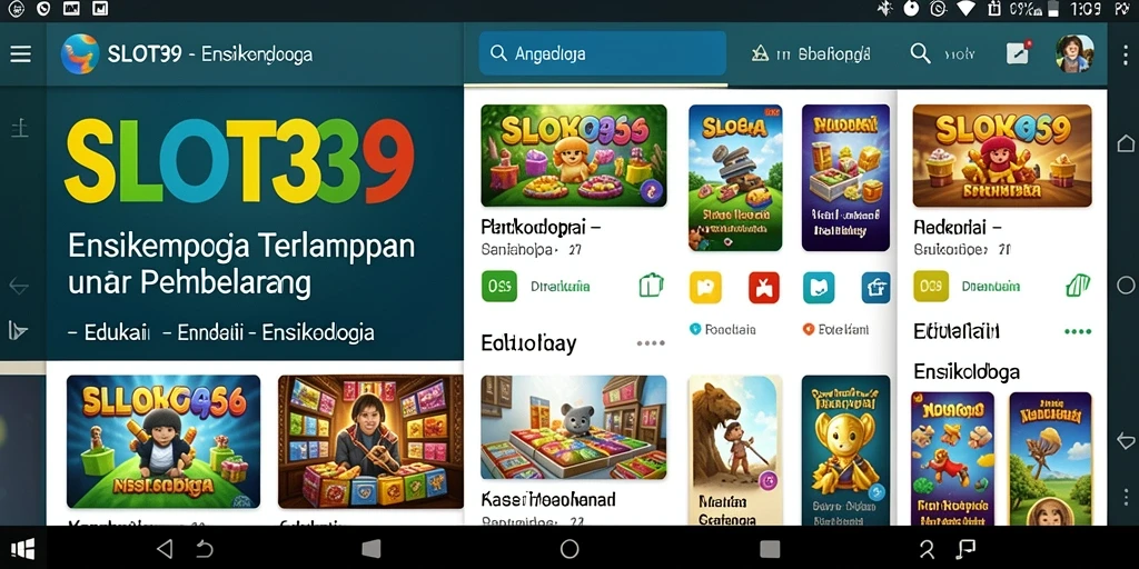 Antarmuka menarik dari aplikasi SLOT39 untuk kategori Ensiklopedia.