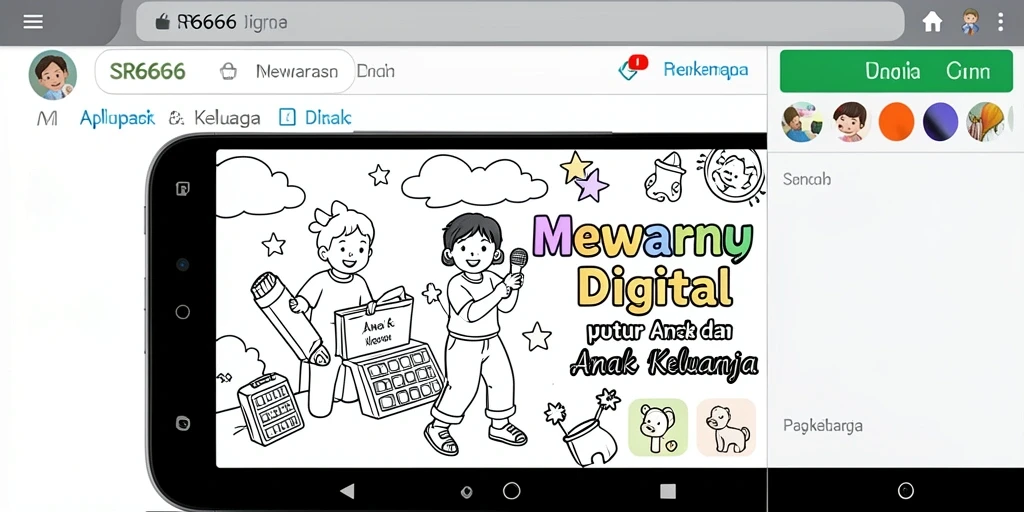 Tampilan antarmuka pengguna aplikas Mewarnai Digital SR6666 yang menarik.