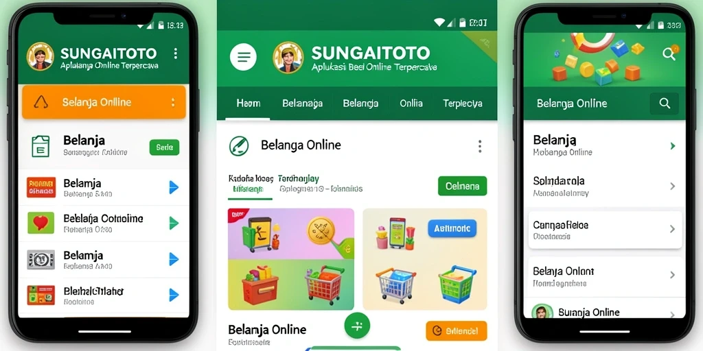 Tampilan antarmuka aplikasi SUNGAITOTO untuk Belanja Online.