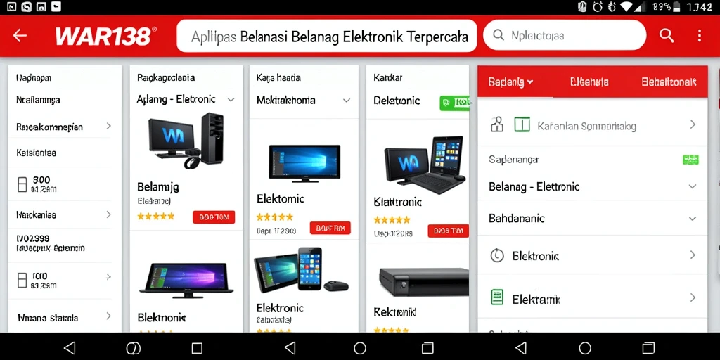 Antarmuka WAR138 yang menarik dan mudah digunakan untuk belanja elektronik.