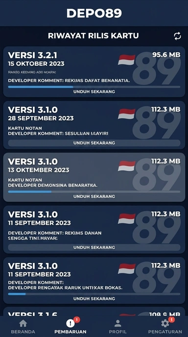 Riwayat Versi Aplikasi depo89 untuk Android
